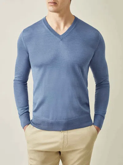 Luca Faloni Silk-cashmere V Neck In Blue