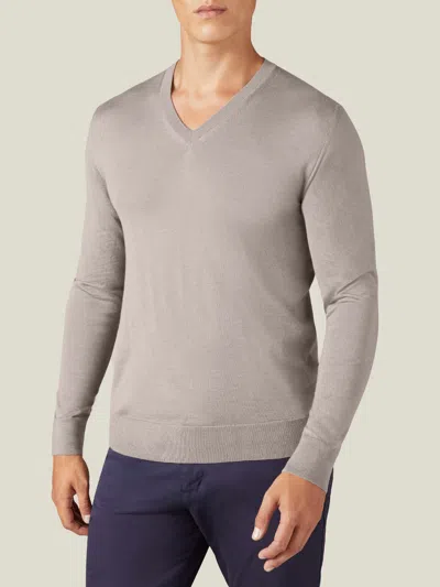 Luca Faloni V-neck Jumper In Nocciola Brown