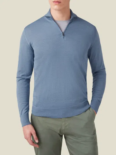 Luca Faloni Silk-cashmere Zip-up In Blue