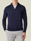 Luca Faloni Quarter-zip Jumper In Navy Blue