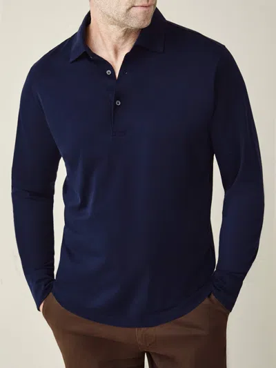 Luca Faloni Silk-cotton Amalfi Polo Shirt In Midnight Blue