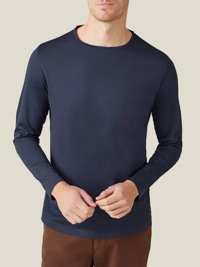 Luca Faloni Silk-cotton تي شيرت بأكمام طويلة In Blue
