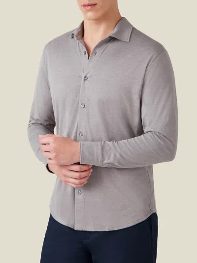 Luca Faloni Silk-cotton Como Shirt In Gray