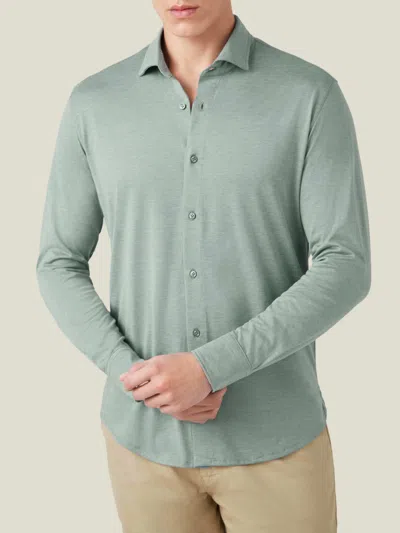 Luca Faloni Silk-cotton Como Shirt In Marine Green