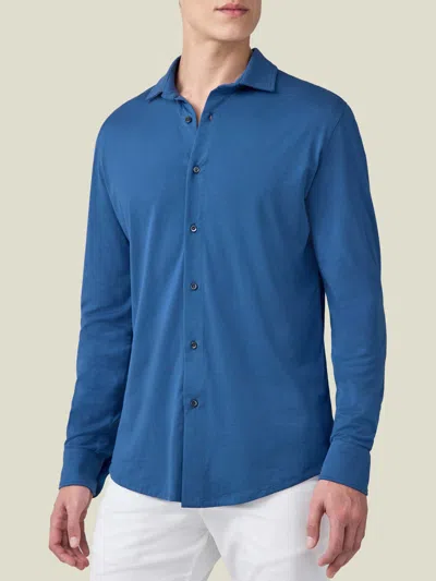 Luca Faloni Silk-cotton Como Shirt In Royal Blue