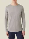 Luca Faloni Silk-cotton Long-sleeved T-shirt In Gray
