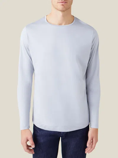 Luca Faloni Silk-cotton Long-sleeved T-shirt In Gray