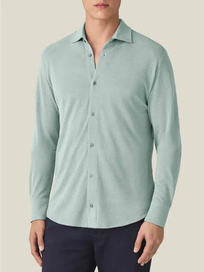 Luca Faloni Silk-cotton Piqué Shirt In Green