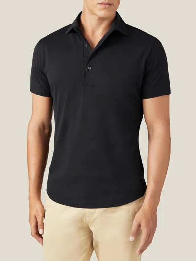 Luca Faloni Silk-cotton Polo In Black