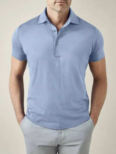 Luca Faloni Silk-cotton Polo In Blue