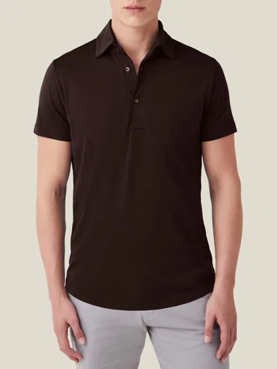Luca Faloni Silk-cotton Polo In Brown