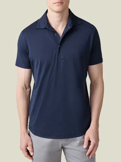 Luca Faloni Silk-cotton Polo In Midnight Blue