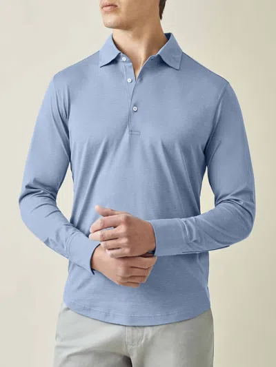 Luca Faloni Silk-cotton Polo Shirt In Blue