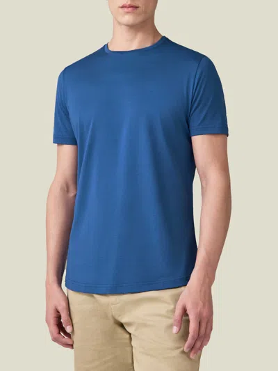 Luca Faloni Silk-cotton T-shirt In Blue