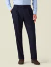 Luca Faloni Wool Classic Pleated Trousers In Blue