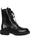 Luca Grossi Lace-up Leather Combat Boots In Black