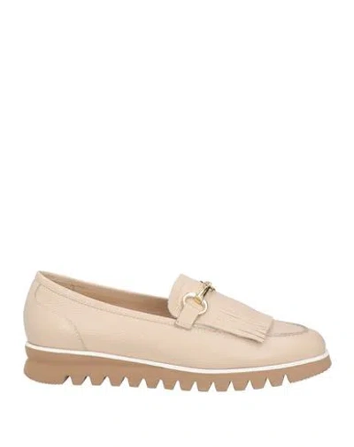Luca Grossi Woman Loafers Beige Size 7 Leather