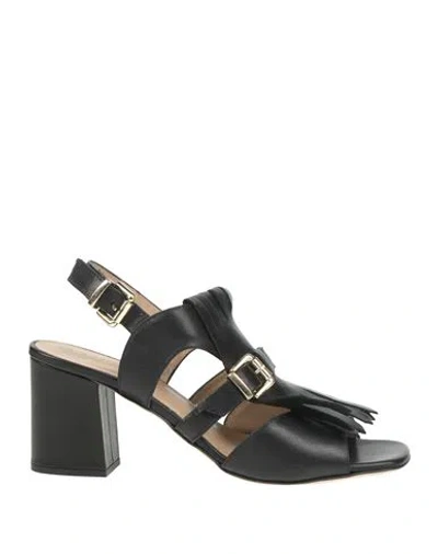 Luca Grossi Woman Sandals Black Size 11 Soft Leather