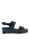 LUCA GROSSI LUCA GROSSI WOMAN SANDALS MIDNIGHT BLUE SIZE 5 TEXTILE FIBERS, SYNTHETIC FIBERS