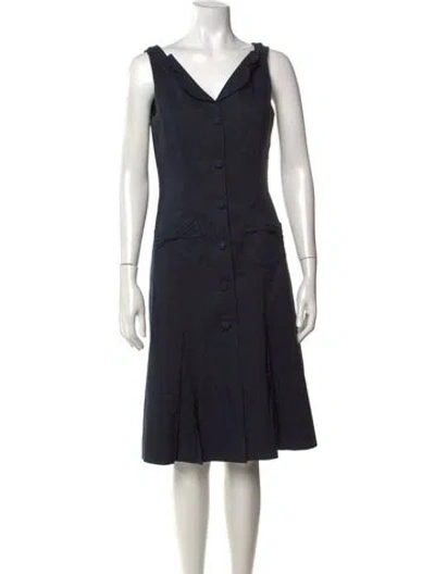 Pre-owned Luca Luca Angora Midi Length Dress In Blue