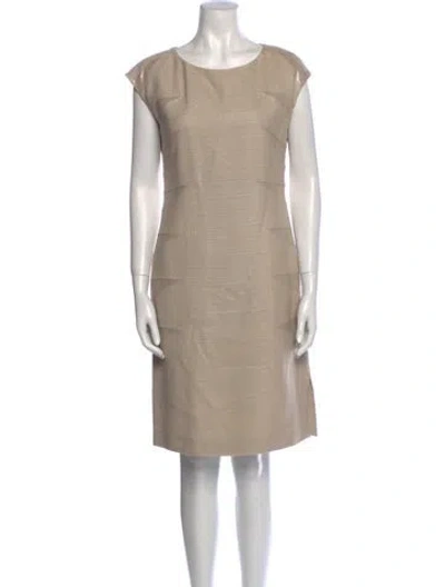 Pre-owned Luca Luca Bateau Neckline Mini Dress In Neutral