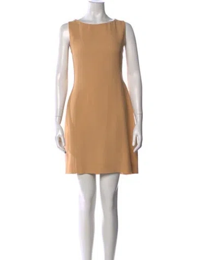 Pre-owned Luca Luca Bateau Neckline Mini Dress In Neutral