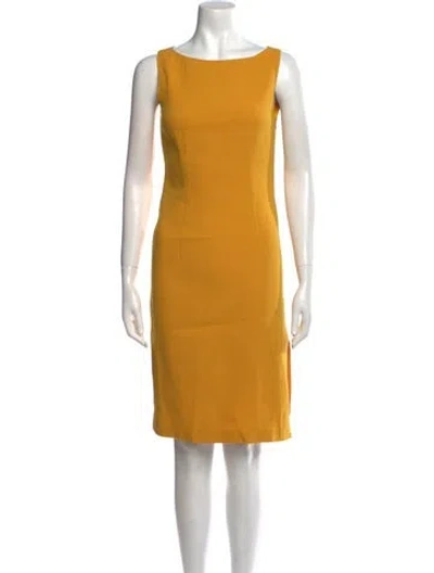 Pre-owned Luca Luca Bateau Neckline Mini Dress In Yellow