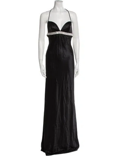 Pre-owned Luca Luca Halterneck Long Dress In Black