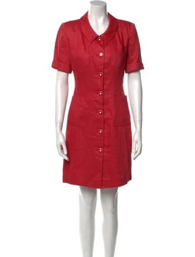 Pre-owned Luca Luca Linen Mini Dress In Red