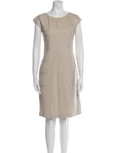 Pre-owned Luca Luca Scoop Neck Knee-length Dress In Neutral