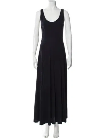 Pre-owned Luca Luca Scoop Neck Long Dress In Blue
