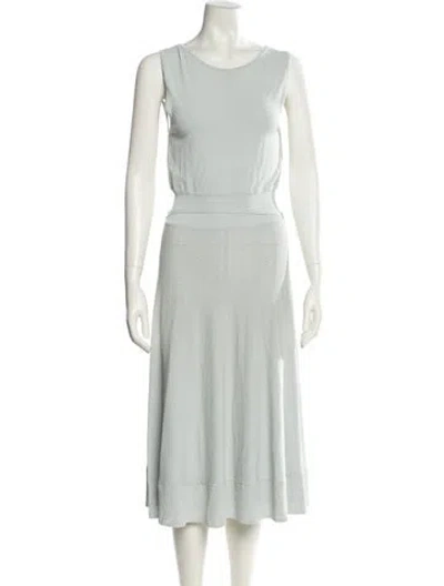 Pre-owned Luca Luca Scoop Neck Midi Length Dress In Green