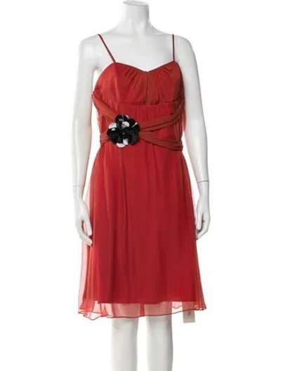 Pre-owned Luca Luca Silk Knee-length Dress In Orange