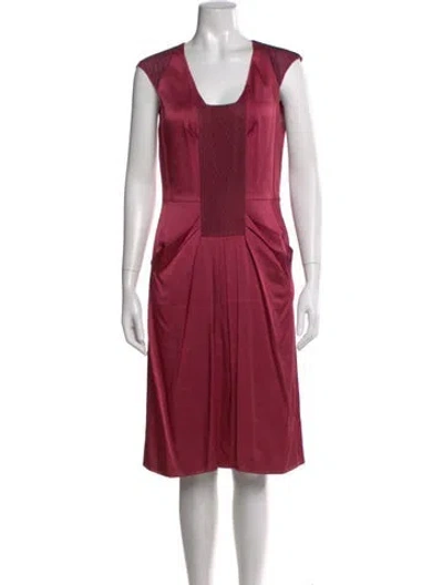 Pre-owned Luca Luca Silk Knee-length Dress In Red