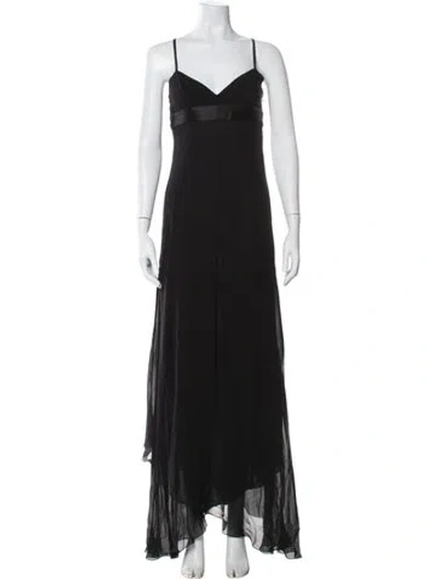 Pre-owned Luca Luca Silk Long Dress In Black