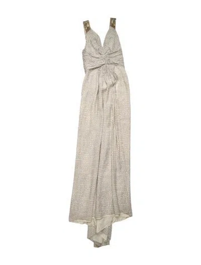 Pre-owned Luca Luca Silk Long Dress In Gray