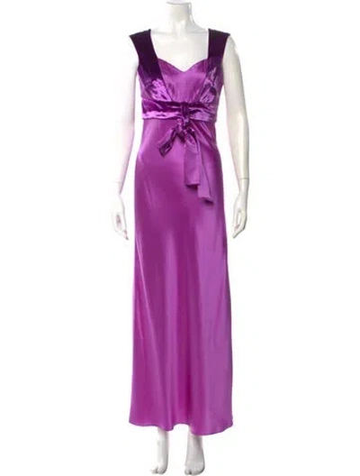 Pre-owned Luca Luca Silk Long Dress In Purple