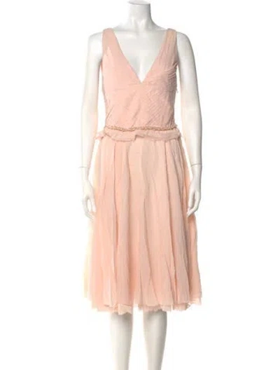 Pre-owned Luca Luca Silk Midi Length Dress In Pink