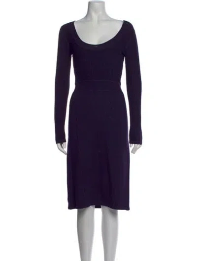 Pre-owned Luca Luca Silk Midi Length Dress In Purple