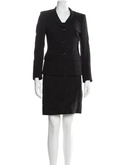 Pre-owned Luca Luca Silk Patterned Dress Set In Black