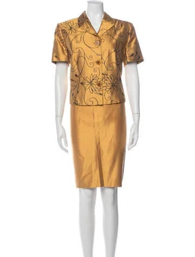 Pre-owned Luca Luca Silk Skirt Suit In Neutral