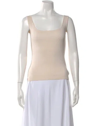 Pre-owned Luca Luca Silk Square Neckline Top In Neutral