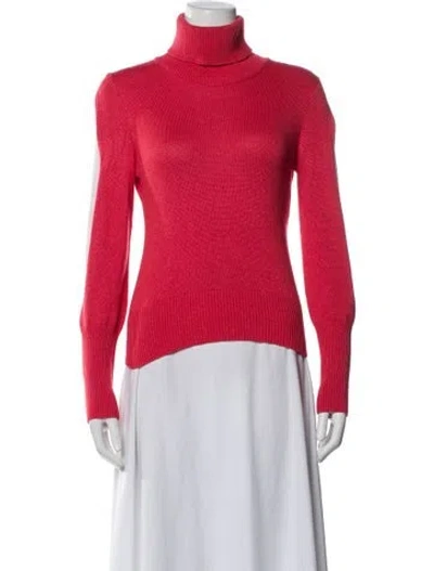 Pre-owned Luca Luca Silk Turtleneck Sweater In Pink