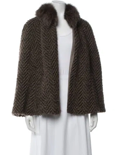 Pre-owned Luca Luca Tweed Pattern Jacket In Brown