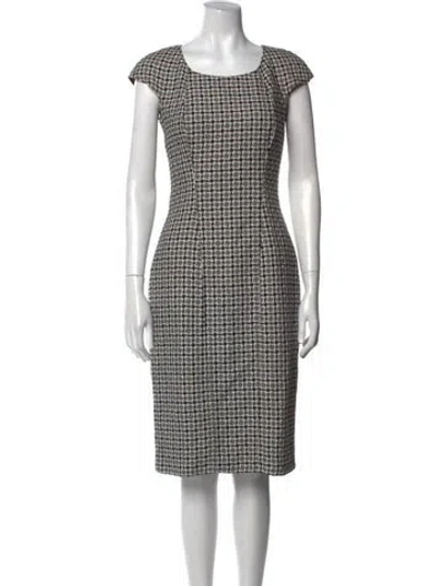 Pre-owned Luca Luca Tweed Pattern Midi Length Dress In Multi