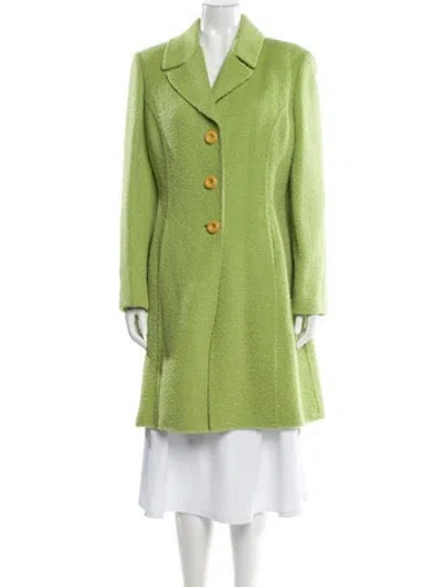 Pre-owned Luca Luca Vintage 1990's Faux Fur Coat In Green