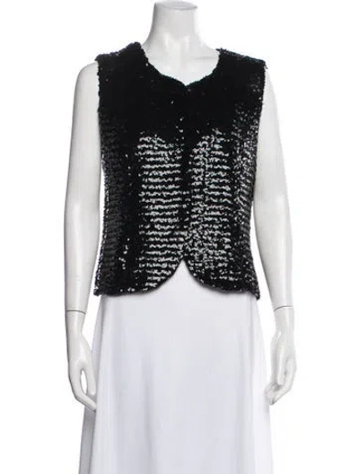 Pre-owned Luca Luca Vintage Sequin Vest In Black