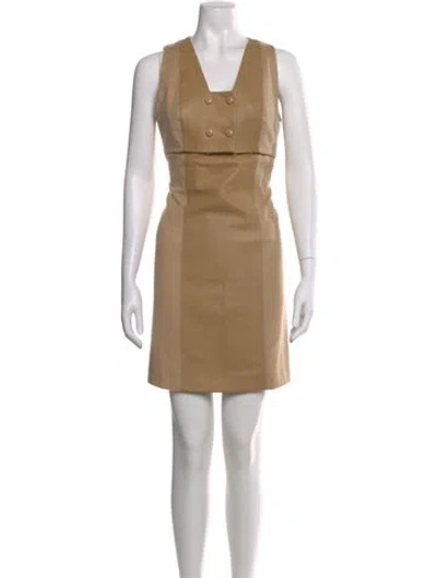 Pre-owned Luca Luca Virgin Wool Mini Dress In Neutral