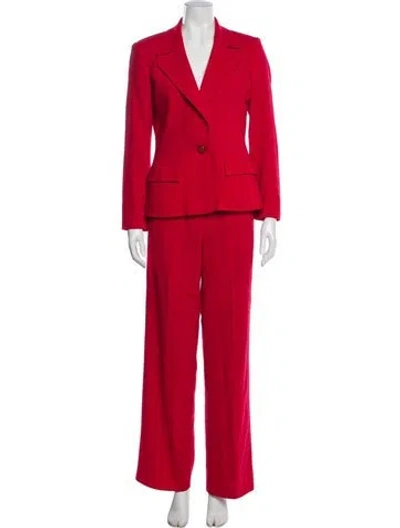 Pre-owned Luca Luca Virgin Wool Pantsuit In Red