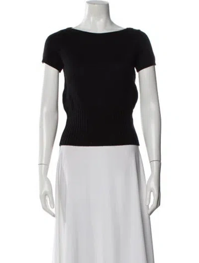 Pre-owned Luca Luca Virgin Wool Scoop Neck Sweater In Black